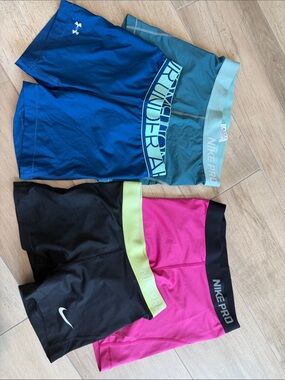 Nike Pros, Under Armour Women’s Athletic Shorts - Teal, Blue, Pink, Black lot